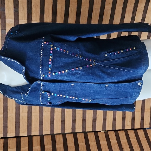 Custom made angel wing jean jacket - Picture 9 of 11